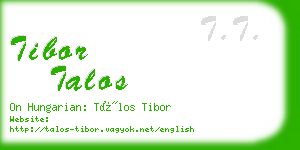 tibor talos business card